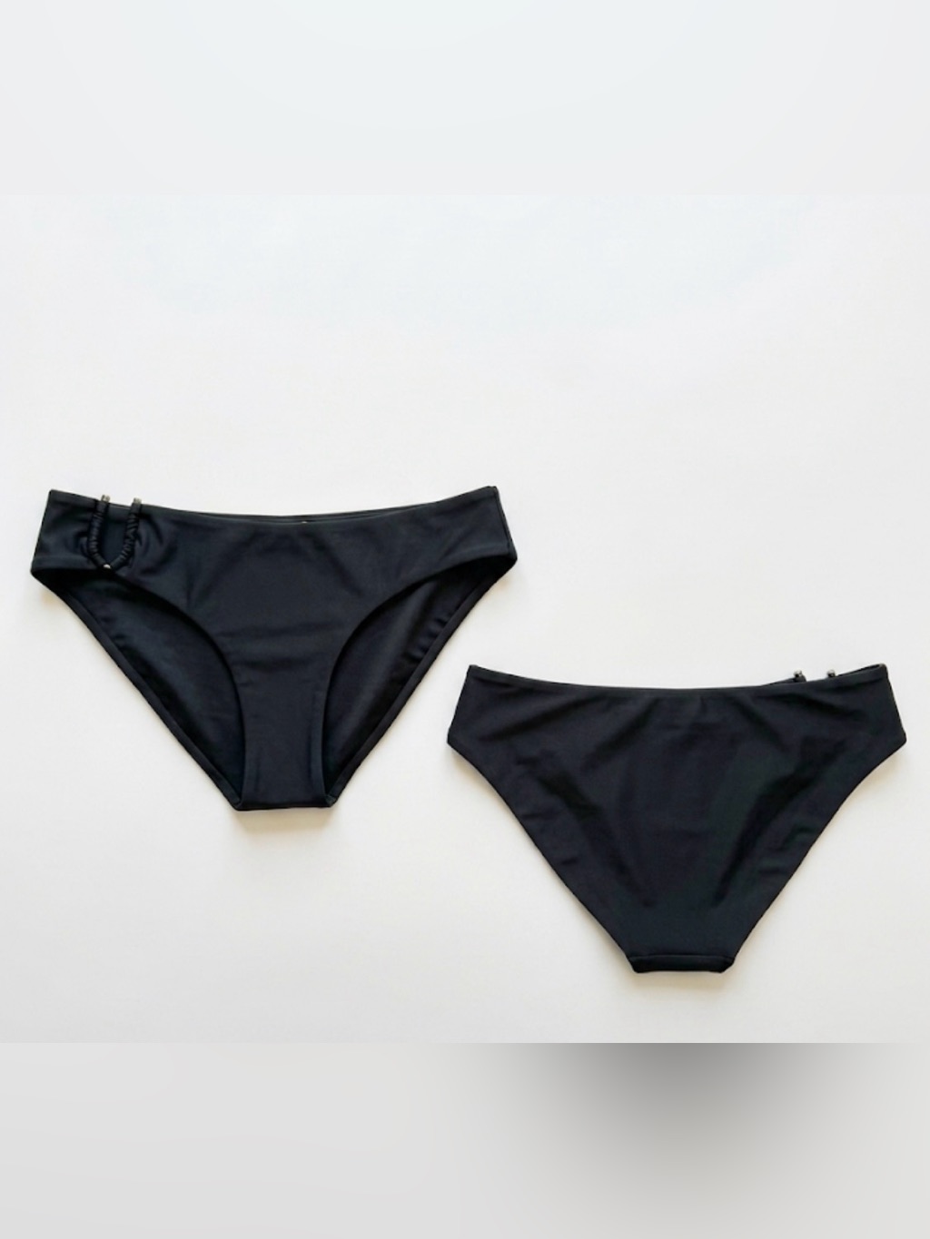 Bellissima Black Pearl Ring U Bikini Bottoms Large Nwt